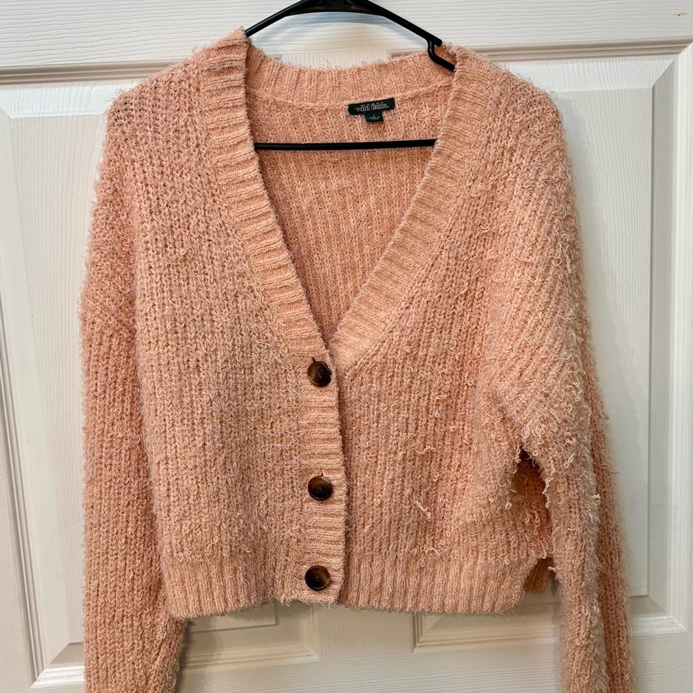 Wild Fable Peach Button-Up Cardigan